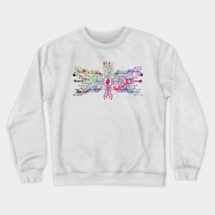 Circuit board with heart Crewneck Sweatshirt